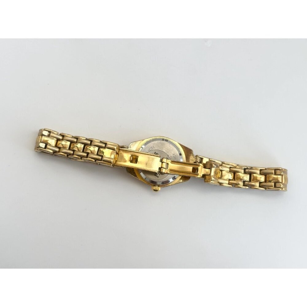 Vanity Fair Rhinestone Framed Gold T Stretch Vintage Wristwatch - 19mm - WORKS! - Picture 13 of 16